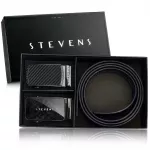 Vyri&scaron;kas juodas odinis automatinis diržas STEVENS, 2 viename D39735