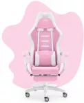 Hells Chair Vaiki&scaron;ka žaidimų kėdė su kojų atrama ir reguliuojamu atlo&scaron;u, rožinė