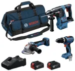 Akumuliatorinių įrankių rinkinys BOSCH 18V GBH+GSB+GWS