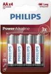 PHILIPS alkaline LR6 (AA) &scaron;arminės baterijos, 4 vnt./lizdinėje pakuotėje, 009000312