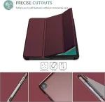 Procase dėklas, skirtas Galaxy Tab A 10.1 2019 (t510 T515 T517), itin plonas lengvas i&scaron;manusis dėklas, lengvas stovas su permatomu matiniu galiniu dangteliu, spalva: vyno raudonumo