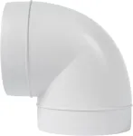 Vent Systems 125mm alkūnė 90 laipsnių vamzdžio jungtis lanksti apvalaus vamzdžio ventiliacijos žarna Abs plastikas 125mm