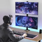 Monitoriaus laikiklis 2 monitoriams vienas vir&scaron; kito, skirtas 17&ndash;35 colių ekranams, maks. 12 kg, ekrano laikiklis 2 monitoriams, reguliuojamo auk&scaron;čio, 2 tvirtinimo parinktys / Vesa 75/100 Worldlift