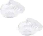 Cyclingcolors 2 x plastikinės dėžutės skaidrios apvalios talpyklos buteliukas blizgučių dėžutė auskarų žiedų maža plastikinė dėžutė su dangteliu 6.8 x 3.4 cm