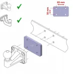 Motip Dupli Bv Adapteris, padidinantis kablio rutulio atstumą 12 mm 83x56, skirtas Iveco Daily 11-14