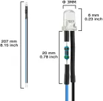 Aukenien 60 vnt. 3 mm 12 V i&scaron; anksto prijungtų skaidrių Led &scaron;viesos diodų rinkinys, 12 voltų apvalios galvutės Led diodų &scaron;viesos diodų rinkinys, 6 spalvų: balta, raudona, geltona, žalia, mėlyna, oranžinė (10