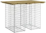 Sodo stalas, gabionų dizainas, 100x70x72 cm, impregnuota pu&scaron;ies mediena