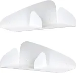 Miluka sieninė lentyna, balta, 35 cm, 2 vnt. knygų lentynos komplektas su magnetiniu knygų laikikliu, pakabinama lentyna, naktinis staliukas, pakabinama kaip plaukiojanti knygų lentyna, biuro lentyna, sienų dekoracija, 2 metalinių lentynų komplektas