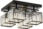 Eleganti&scaron;kas vintažinis sietynas, juodas metalinis korpusas, 22 cm auk&scaron;tis, 40 cm plotis, 4 x E27 maks. 40 W, modernus glamūrinis dizainas namų ir vie&scaron;bučių dekorui