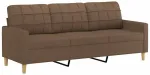 Fotelis Trivietė sofa, rudos spalvos, 180cm, audinys