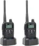 2 ne&scaron;iojamų radijo stotelių rinkinys PNI DMR R45, skaitmeninis ir analoginis, 446MHz, 16 skaitmeninių kanalų ir 99 analoginiai kanalai, balso įra&scaron;ymo funkcija, 2000mAh Li-Ion baterija