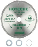 Hoteche tct diskinis pjūklo diskas 254 x 30 x 100t, skirtas tiksliam aliuminio ir plastiko pjovimui, su sk5 pagrindu, 1,8 mm storio, 100 dantų oke402 pjovimo galvute, maks. 6000 aps./min., įskaitant 3 poveržles