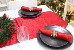Christmas Concepts&reg; 4 auksiniai servetėlių žiedai &ndash; prabangus kalėdinis servetėlių laikiklis &ndash; stalo dekoracija (snaigė)