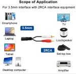 Sooiiyu 3.5 mm female į 2 rca male stereo audio rca į jack adapteris, audio kabelio jack 3.5 mm į rca adapteris, skirtas i&scaron;maniesiems telefonams, plan&scaron;etiniams kompiuteriams, automobilių radijoms, garsiakalbiams, mp3, televizoriams, dvd, 2 vnt.