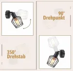 Lichtmaler lubiniai prožektoriai, pasukamas sieninis &scaron;viestuvas, prožektorius E14 - lubinis &scaron;viestuvas 1 liepsnos juodas vintažinis lubų &scaron;viestuvas pasukamas 350&deg; sieninis prožektorius koridoriui vonios kambariui virtuvei (lemputė neįtraukta)