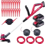 Worcraft akumuliatorinis žolės ir vejos kra&scaron;to pjoviklis 2-in-1 &ndash; su 2 akumuliatoriais (20 V 2 Ah) ir įkrovikliu &ndash; automatinis valo padavimas ir teleskopinė bei pasukama rankena
