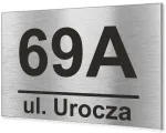 Nerūdijančio plieno adreso lentelė su namo numeriu | namų numeriai | 32x21cm