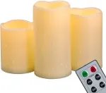 3 vnt. rinkinys, 10 cm, 13 cm, 15 cm vandeniui atsparios led žvakės su nuotolinio valdymo pulteliu ir laikmačiu, veikiančios nuo baterijų, nematomos plastikinės žvakės lauko terasoms, sodų žibintų dekorui