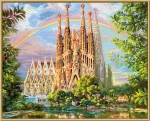Schipper 609130914 paveikslai pagal skaičius - Sagrada Familia - paveikslų pie&scaron;imas suaugusiems, įskaitant teptuką ir akrilinius dažus 40 x 50 cm