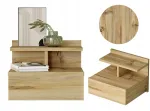Pakabinama naktinė spintelė Luvio 2, ąžuolo spalvos, naktinis staliukas su stalčiumi Loft 40 cm