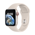 I&scaron;manusis laikrodis Apple Watch SE (2nd Gen) GPS + Cellular, 40 mm, "Starlight" spalvos aliuminio korpusas su "Starlight" spalvos sportiniu dirželiu