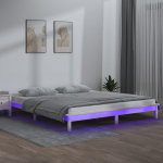 Lova Lovos rėmas su LED, baltas, 150x200cm, mediena, didelis
