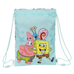 Kuprinė su virvutėmis Spongebob Stay positive Mėlyna Balta (26 x 34 x 1 cm)