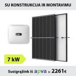 7kW Saulės elektrinės komplektas su montavimu: Huawei inverteris + TrinaSolar saulės moduliai