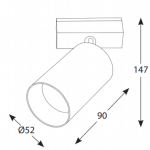 15W LED &scaron;viestuvas SPOT į magnetines sistemas INSIGHT, juodas, 3000K, DALI