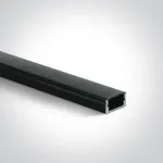 Pavir&scaron;inis profilis, juodas, 2m, komplektuojamas su juodu difuzoriumi, laikikliais ir užbaigimais, 12mm LED juostai, 7902/B/B