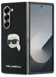 Karl Lagerfeld PU Saffiano Monogram Karl Head Samsung Galaxy Z Fold6 dėklas telefonui juodos spalvos