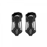 Ouch By Shots Rimba Bonded Leather Skull Decor Handcuffs with Removable Chain, Juodas