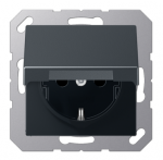 Jung Ki&scaron;tukinis lizdas su įžeminimu ir dangteliu A1520BFKLANM, antracito sp.