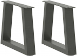 Kavos staliuko kojelės, V formos, 2 vnt., antracito spalvos, 30x(30-31,3) cm, plienas