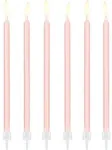 Party Deco Gimtadienio žvakutės &scaron;viesiai rožinės - 14 cm - 12 vnt. universalios