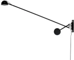 10W LED sieninis &scaron;viestuvas GEAR, juodas, 3000K