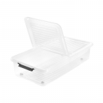 La Ka Pe Keeeper Dėžutė su dangteliu ant ratukų po lovos dėžė Leo 77x58x16 cm 53L skaidrus