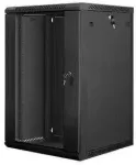 Rack tipo spintelė Lanberg WF01-6618-10B (18U; 901 mm / 600 mm / 600 mm; montuojama ant sienos; stiklinė; 19 colių; juoda)