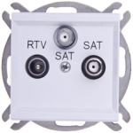 Ospel GPA-R2S/m/75 SONATA RTV-SAT lizdas su dviem SAT i&scaron;ėjimais, matinės baltos spalvos GPA-R2S/m/75