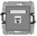 Karlik Elektrotechnik 27MGK-1 MINI Vienvietis kompiuterio lizdas 1xRJ45 kat. 5e 8 kontaktų matinė pilka 27MGK-1