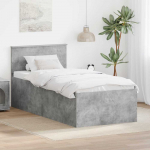Lova Lovos rėmas Betono pilka 90 x 190 cm Apdirbta mediena