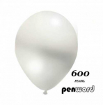 Balionai 12" Metalic Penword 100vnt balti