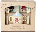 Rice - Melamine Baby Dinner Set - Mėlyna ABC Print - 4 pcs