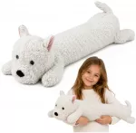 Lean Toys Pliu&scaron;inis žaislas Vesthailendo baltasis terjeras, baltas, 90 &times; 24 &times; 24 cm