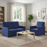 Sofa Sofos komplektas 2 vnt. Policijos mėlyna Aksomas