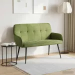 Dvivietė sofa su metalinėmis kojelėmis 2 vietos &Scaron;viesiai žalia