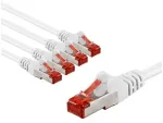 Goobay CAT 6 kabelis krosowy, S/FTP (PiMF), 2 m, balta, komplektas 5 - Długość kabla 2 m (RB66643)