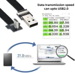 Cablecc stačiakampis usb 2.0 type a male į usb c type c male plok&scaron;čias fpc kabelis fpv, diskams ir telefonams, 20cm