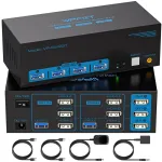 Monitorius Kvm jungiklis 2 Pc 3 Monitoriai 8k60hz su Usb 3.0