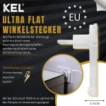 Kel 10 itin plok&scaron;čių kampinių ki&scaron;tukų be įžeminimo, balti, itin plok&scaron;čias 2p 230v/6a ki&scaron;tukas prailginimui ir remontui - itin plok&scaron;čias kampinis ki&scaron;tukas ip20, plok&scaron;čias ki&scaron;tukas, baltas
